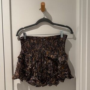 IRO Floral Ruffled Mini Skirt